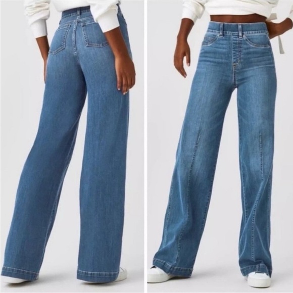 Spanx Women’s Seamed Front Wide Leg Pant - Large Tall - Picture 1 of 5